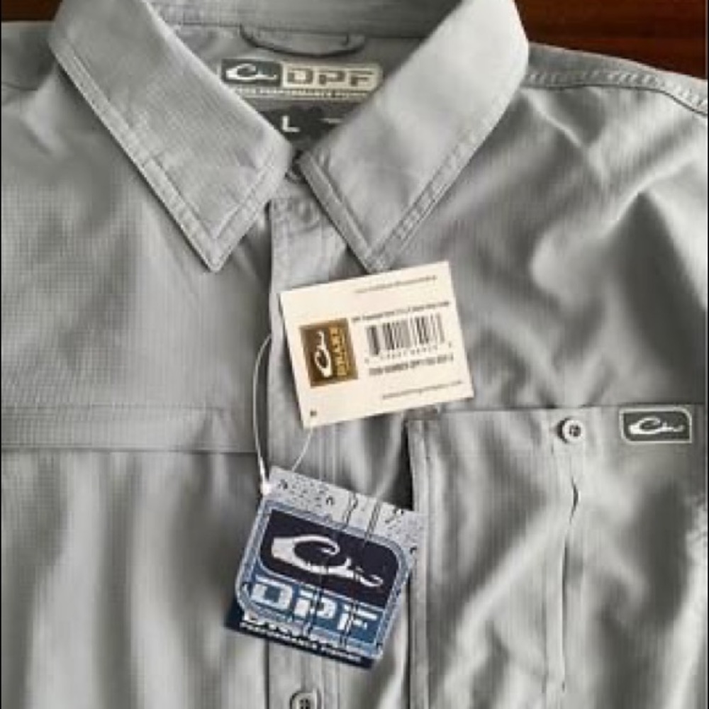 Mens Drake Large Long Sleeve Shirt Fishing Shirt